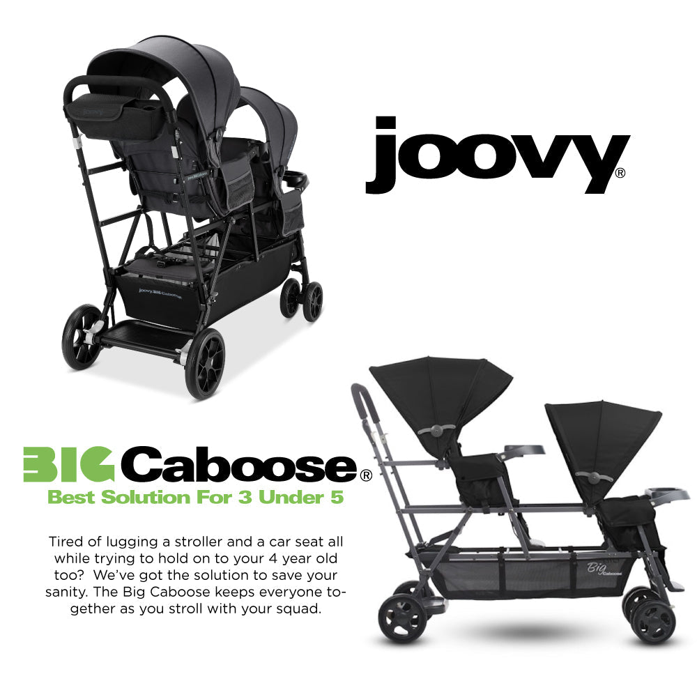 Big Caboose Triple Stroller - Jet