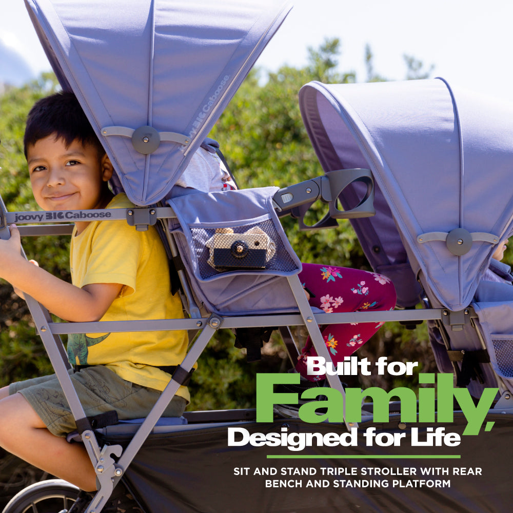 Big Caboose Triple Stroller - Jet