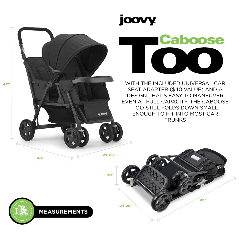 Caboose Too Sit And Stand Tandem Double Stroller - Black