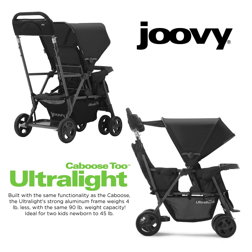 Caboose Too Ultralight Sit And Stand Tandem Double Stroller - Black