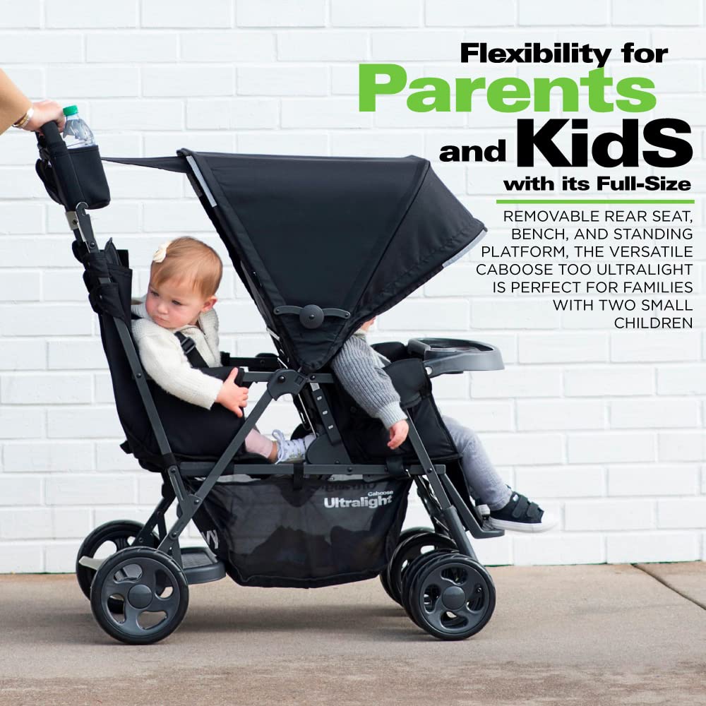 Caboose Too Ultralight Sit And Stand Tandem Double Stroller - Black