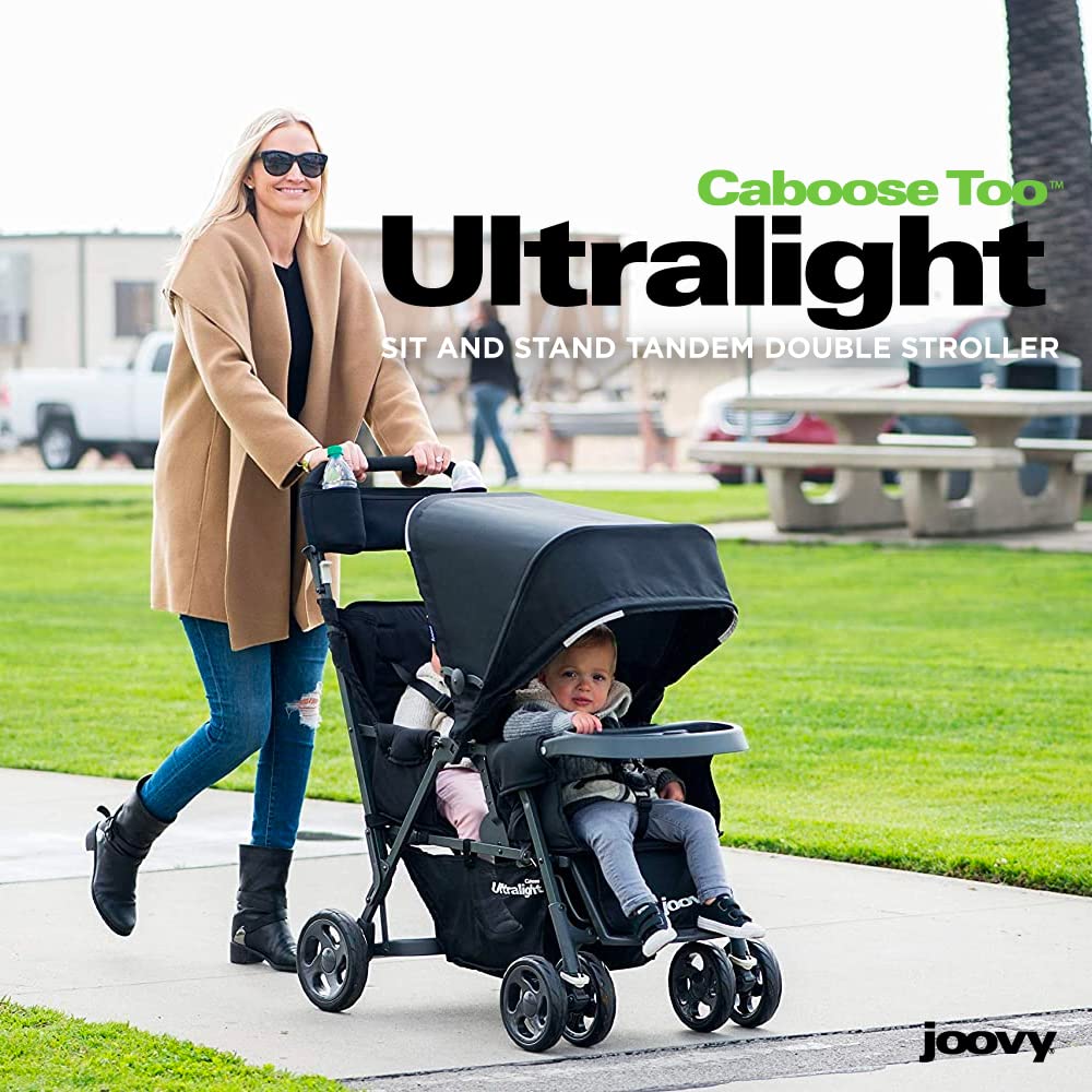 Caboose Too Ultralight Sit And Stand Tandem Double Stroller - Black