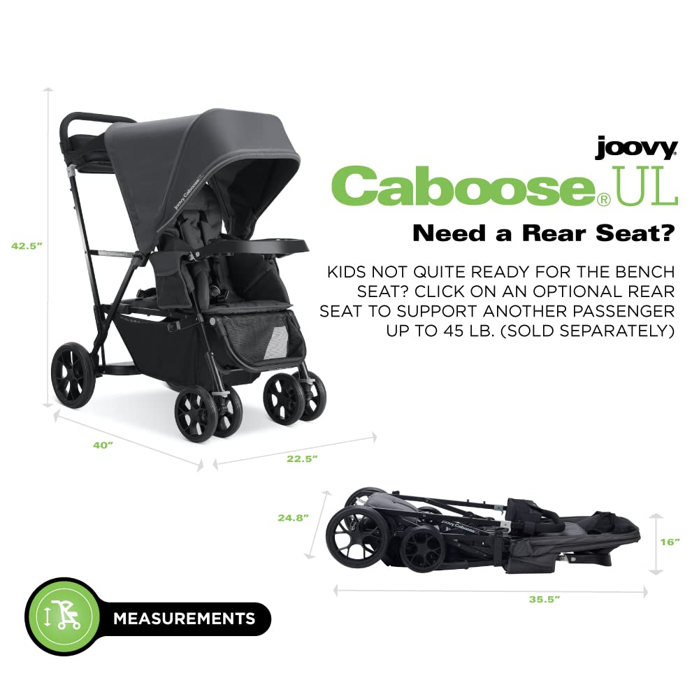 Caboose UL Sit And Stand Double Stroller - Jet