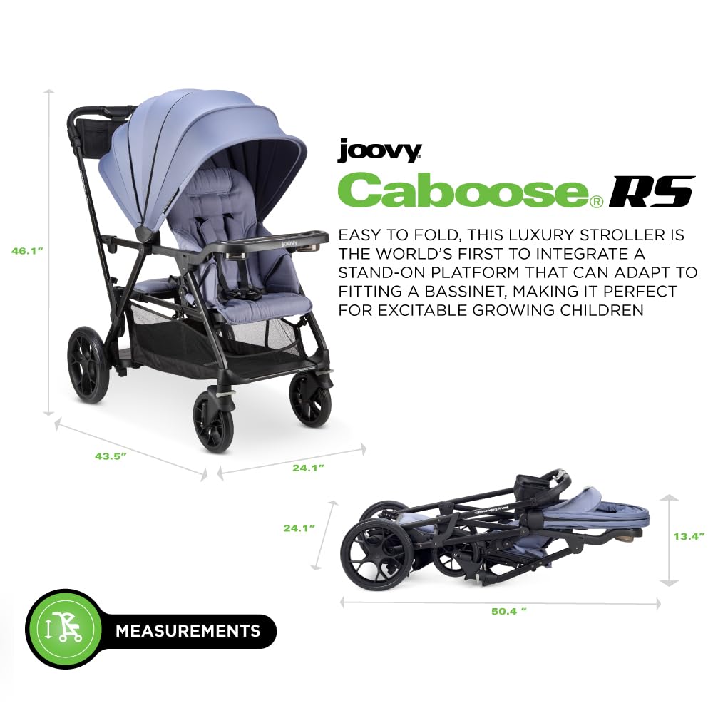 Caboose RS Premium Sit And Stand Double Stroller - Slate