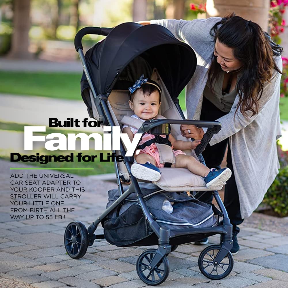Kooper Lightweight Compact Single Stroller With Tray - Sand