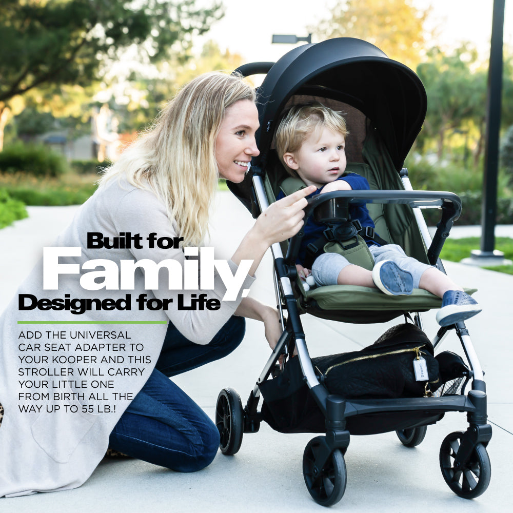 Kooper Lightweight Compact Single Stroller With Tray - Black