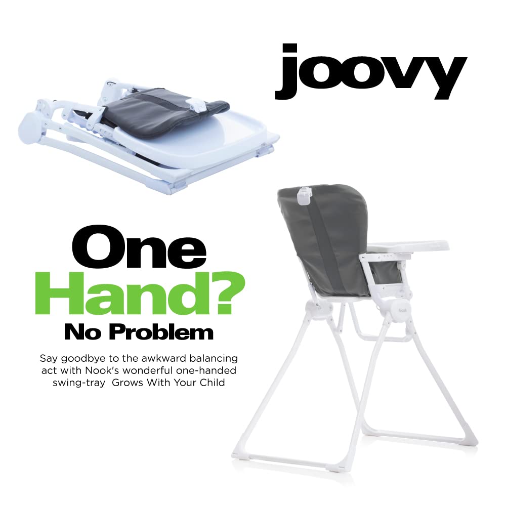 Nook Highchair Compact Fold Swing Open Tray - Charcoal
