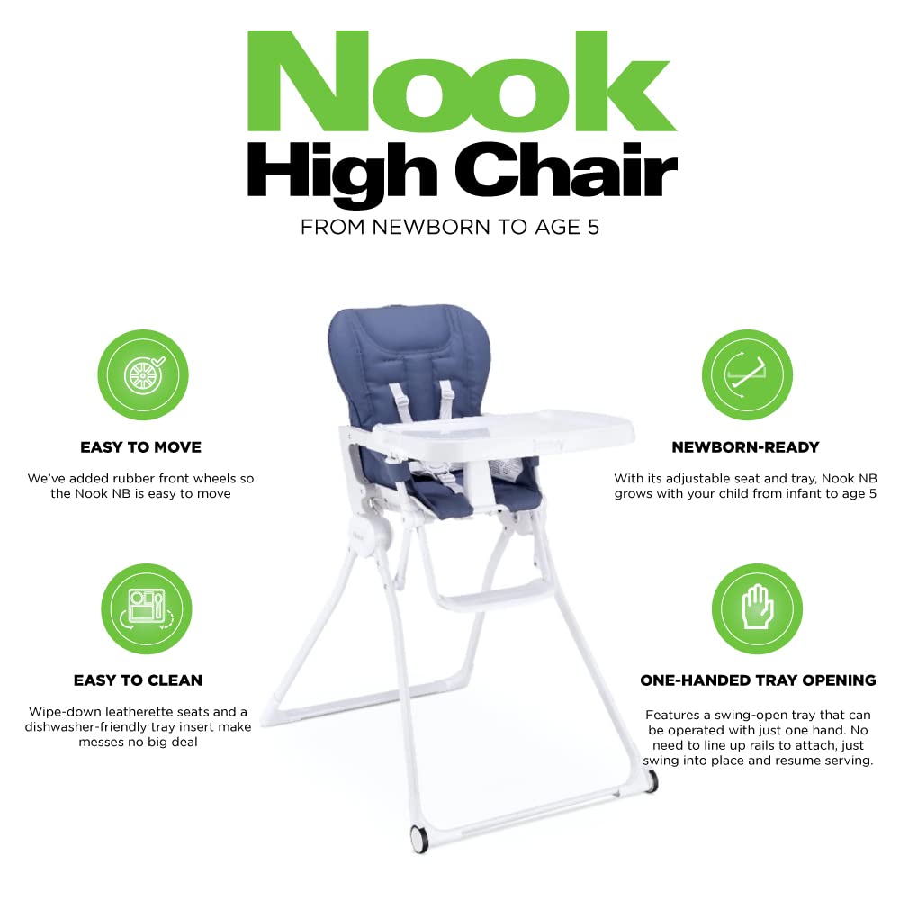 Nook NB Highchair Compact Fold Reclinable Seat - Slate