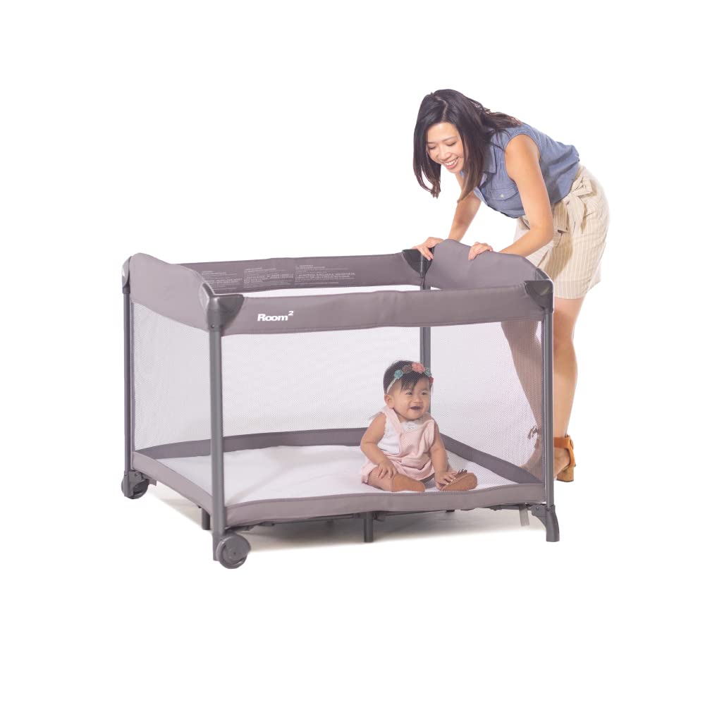 Room² Largest Playard Portable Playpen - Charcoal