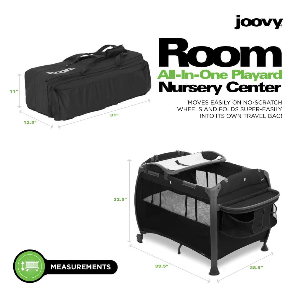 Room All-In-One Playard Nursery Center Changing Table Bassinet - Black