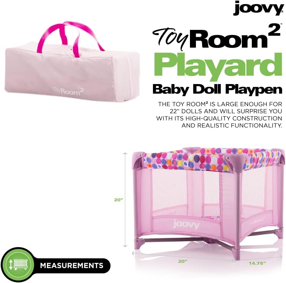 Toy Room² Playard Baby Doll Playpen - Pink