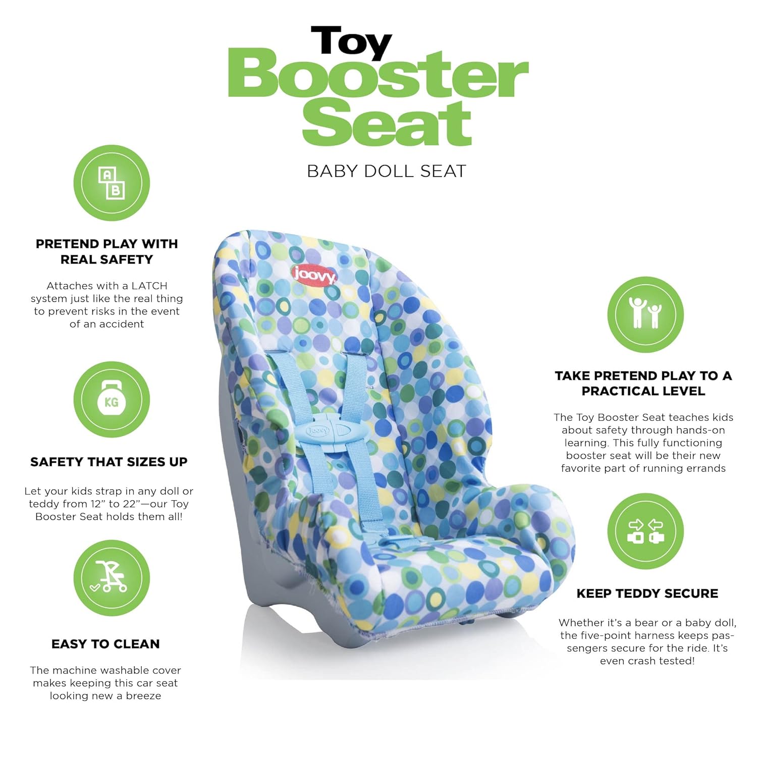 Toy Booster Seat Baby Doll Seat - Blue
