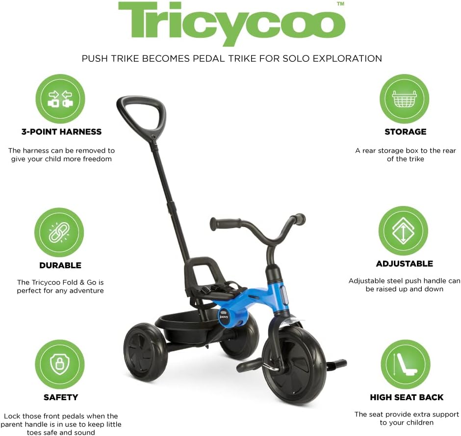 Tricycoo Fold & Go Trike - Blueness