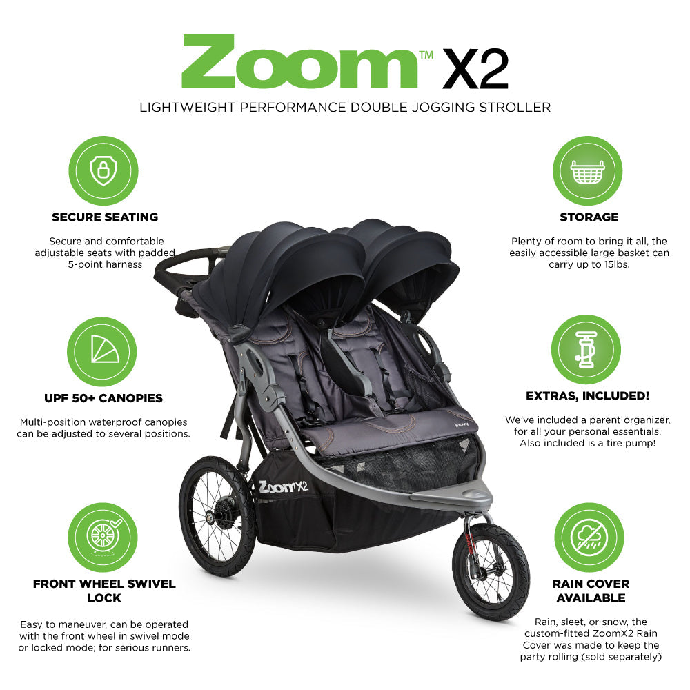 Zoom X2 Lightweight Performance Jogging Double Stroller