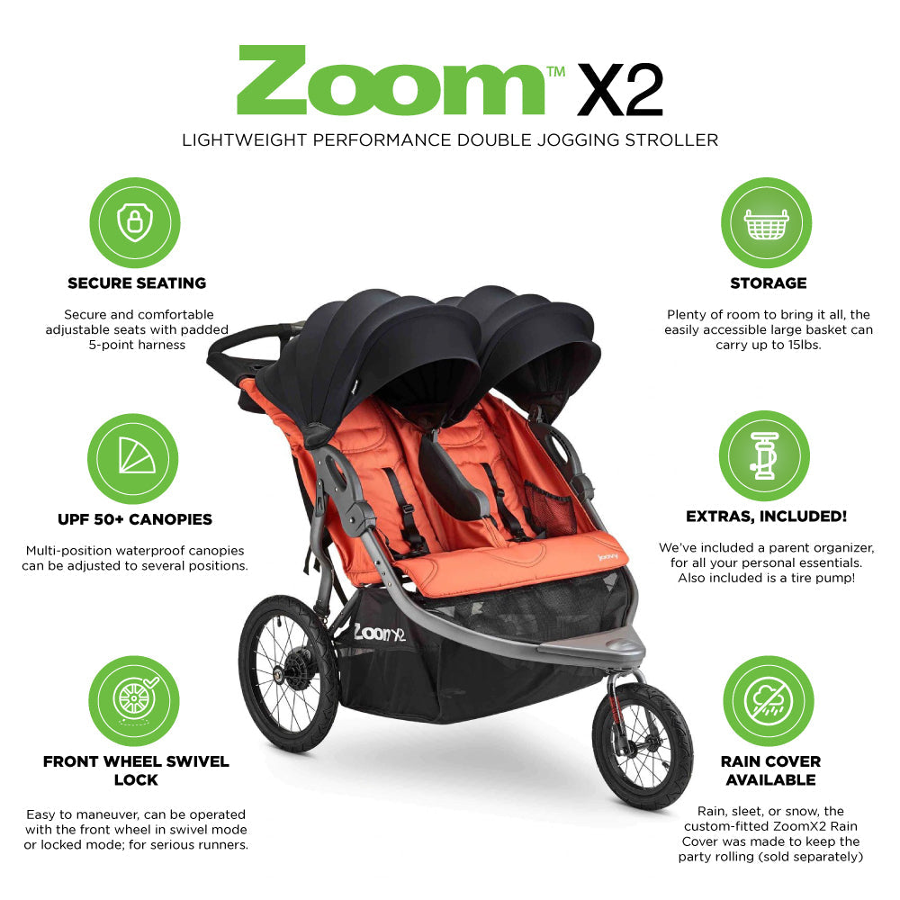 Zoom X2 Lightweight Performance Jogging Double Stroller