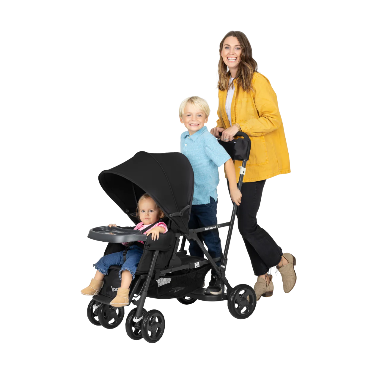 Caboose LX Sit and Stand Tandem Double Stroller - Black