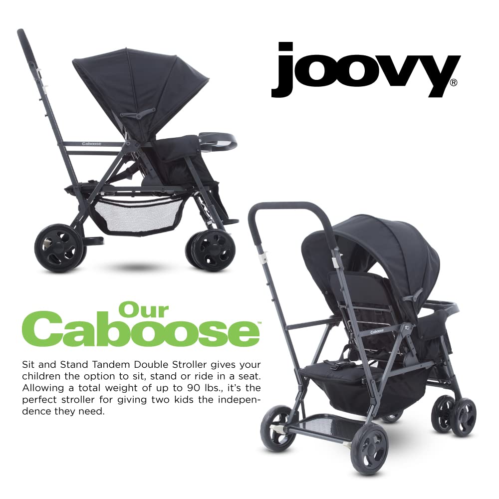 Caboose Sit And Stand Tandem Double Stroller - Black