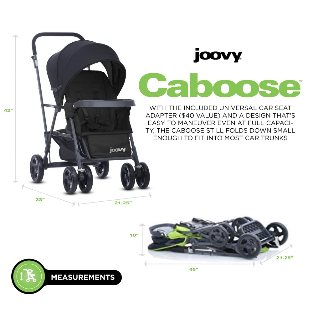 Caboose Sit And Stand Tandem Double Stroller - Black