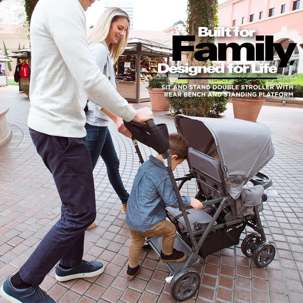 Caboose Ultralight Sit And Stand Tandem Double Stroller - Charcoal