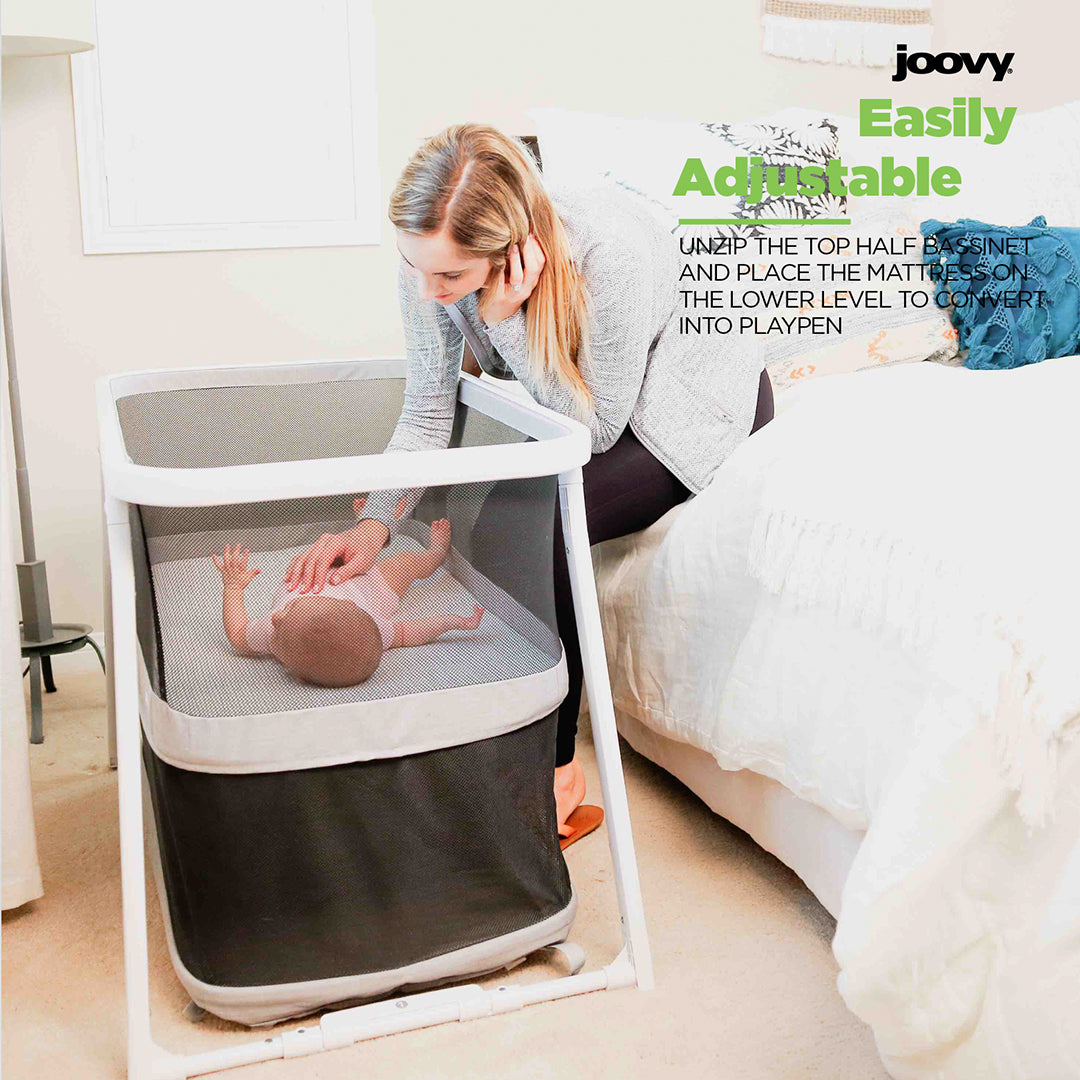 Coo Portable Bassinet Playpen Rocker - White