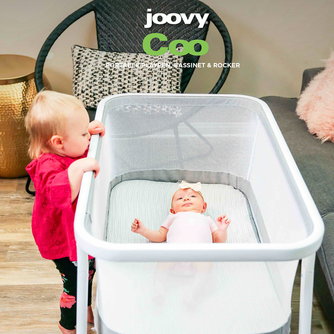 Coo Portable Bassinet Playpen Rocker - White