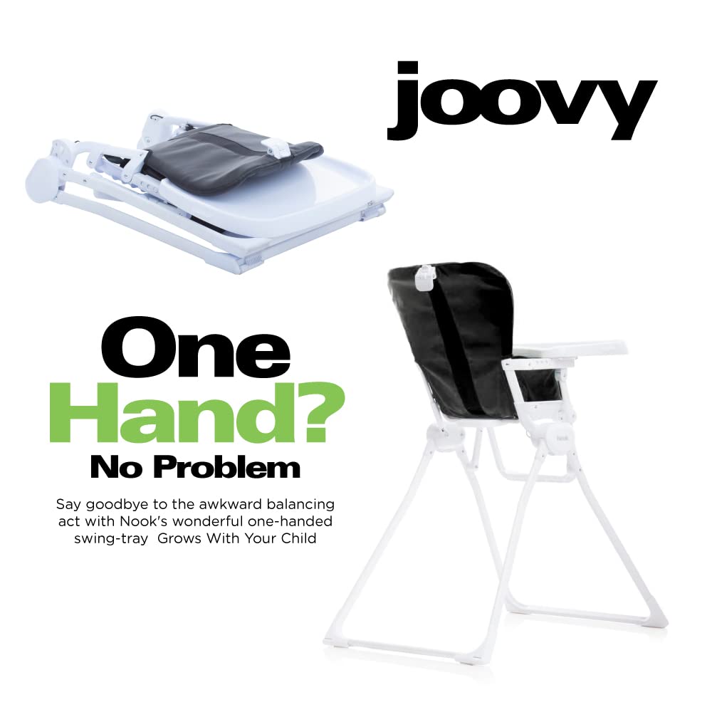 Nook Highchair Compact Fold Swing Open Tray - Black