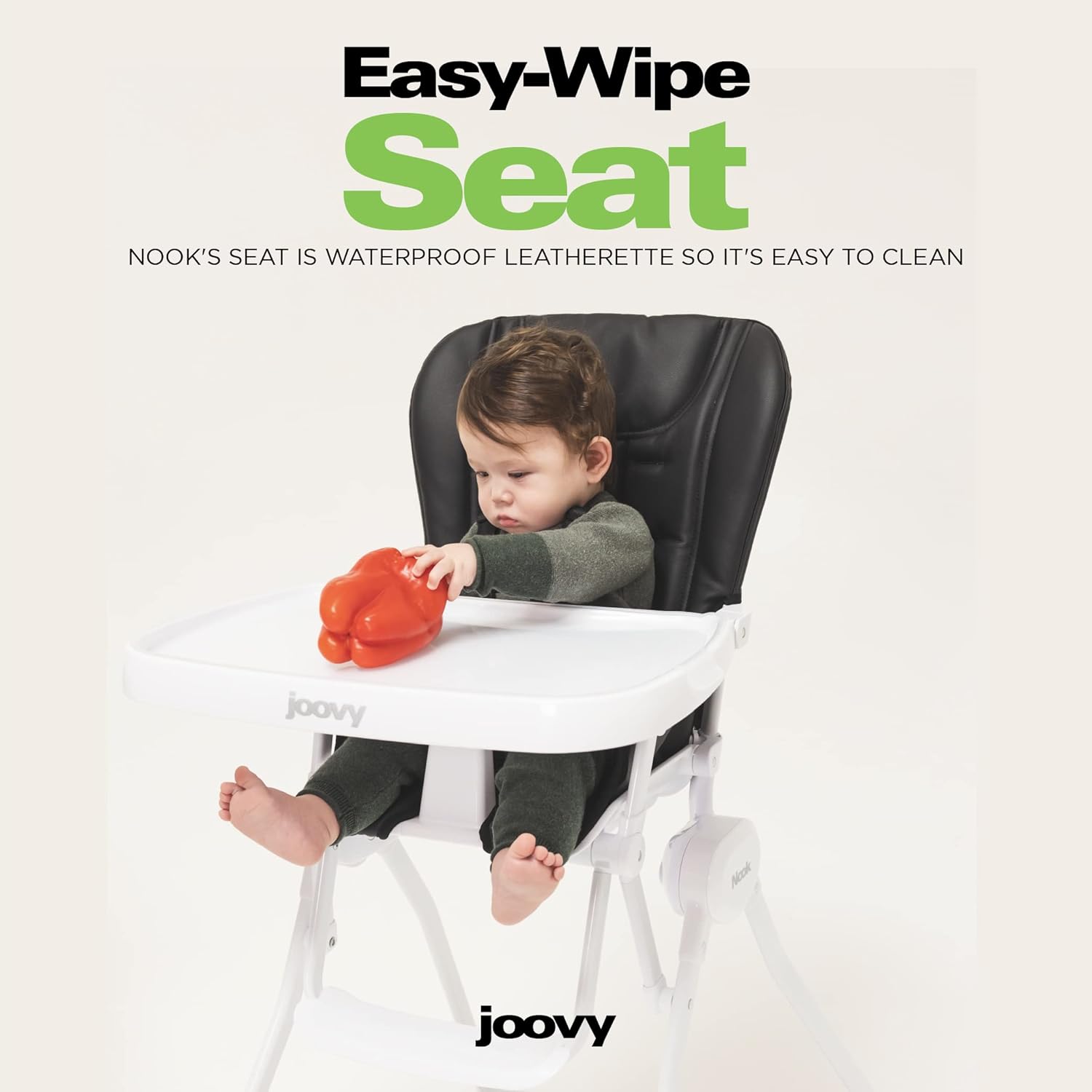 Nook Highchair Compact Fold Swing Open Tray - Black