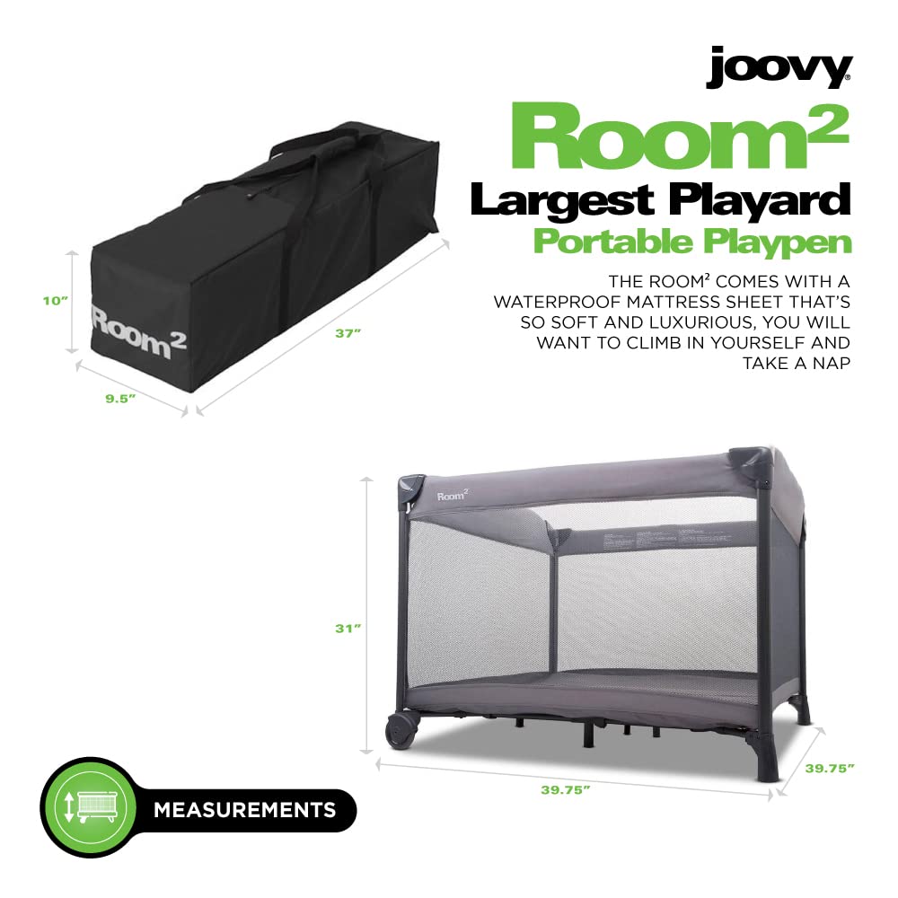 Room² Largest Playard Portable Playpen - Charcoal
