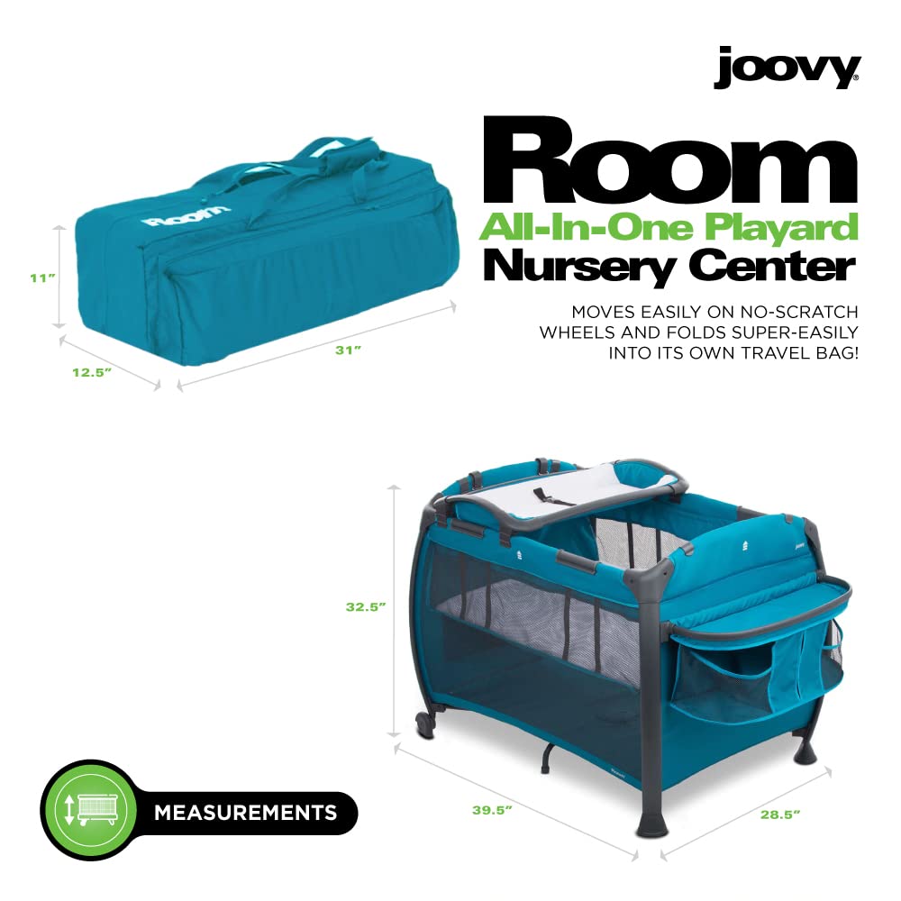 Room All-In-One Playard Nursery Center Changing Table Bassinet - Turquoise