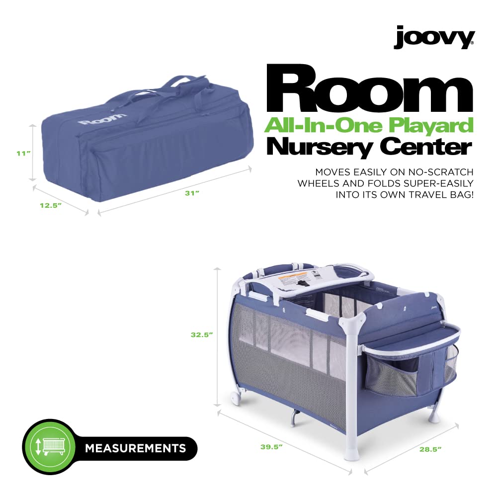 Room All-In-One Playard Nursery Center Changing Table Bassinet - Slate