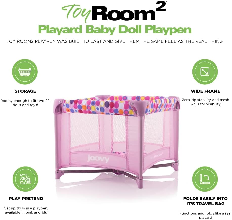 Toy Room² Playard Baby Doll Playpen - Pink