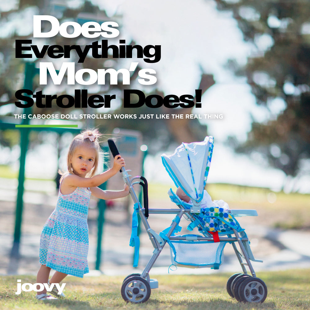 Toy Caboose Baby Doll Stroller - Blue