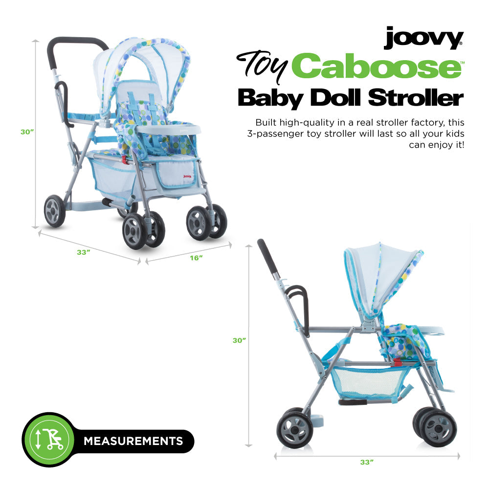 Toy Caboose Baby Doll Stroller - Blue