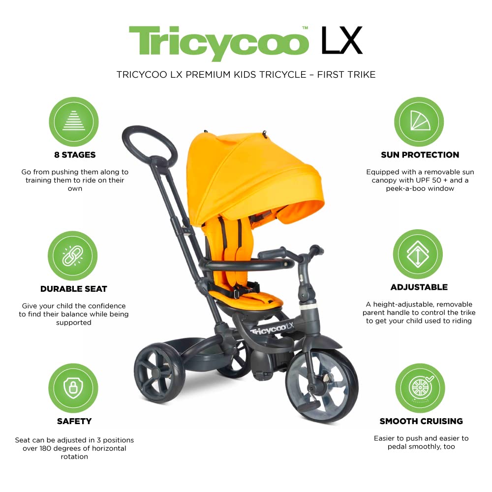 Tricycoo LX Premium Kids Tricycle First Trike - Zinnia