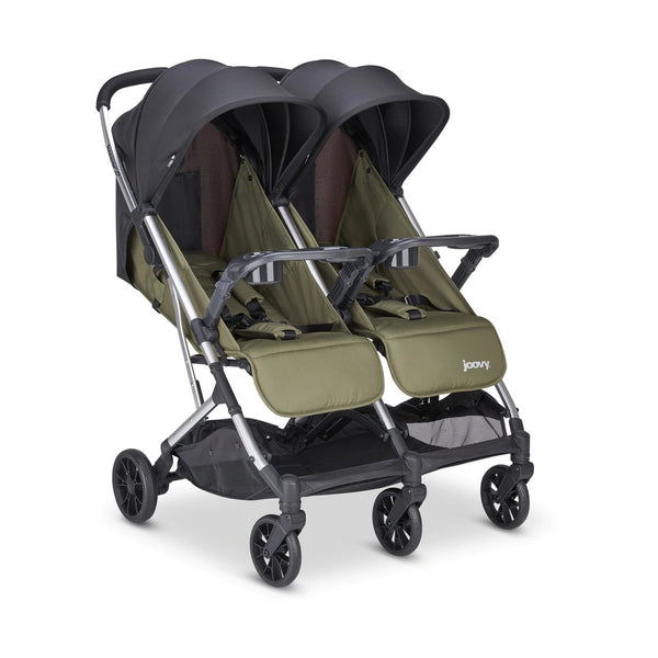 Kooper X2 Lightweight Compact Double Stroller With Trays Olive