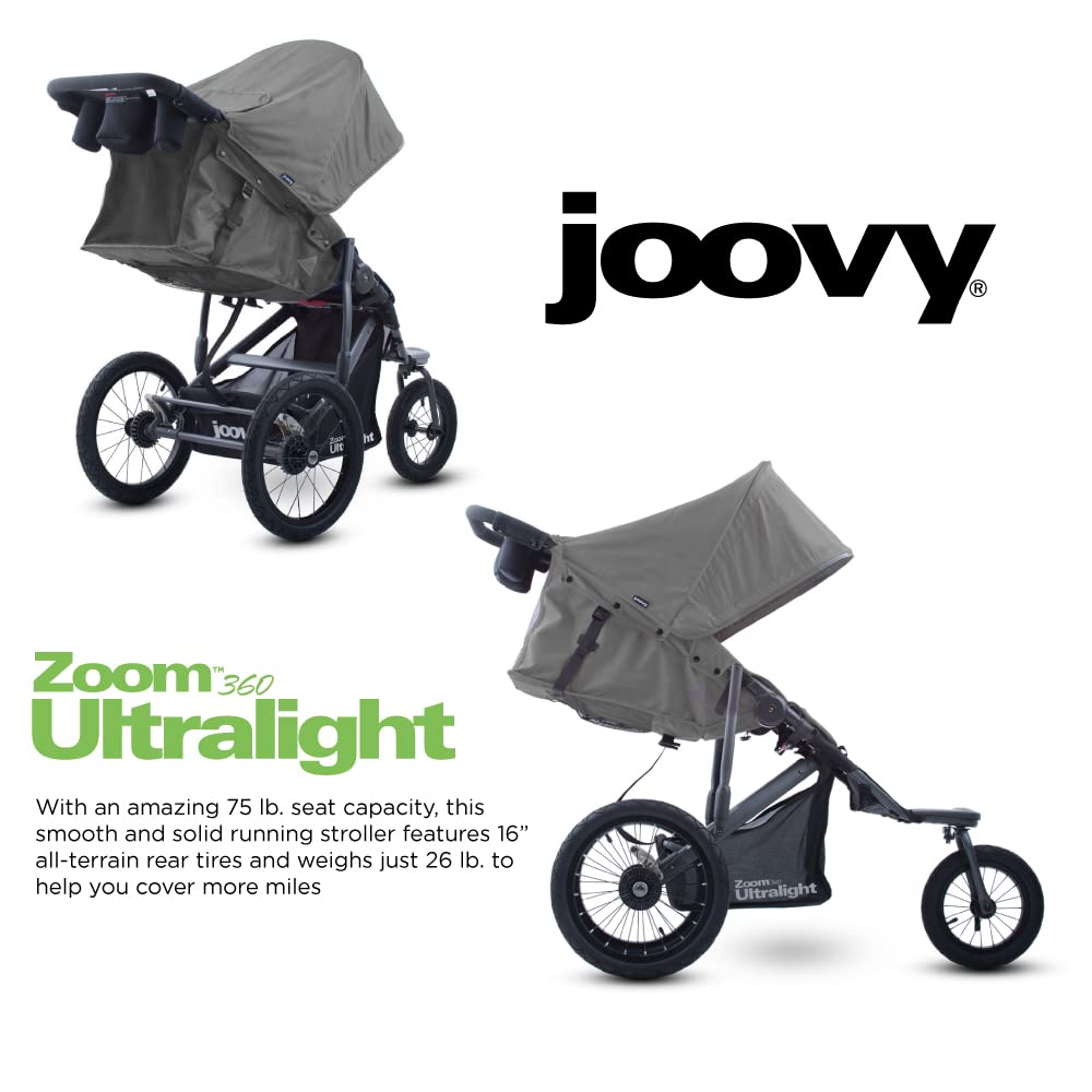 Zoom 360 Ultralight Lightweight Performance Jogging Single Stroller - Charcoal