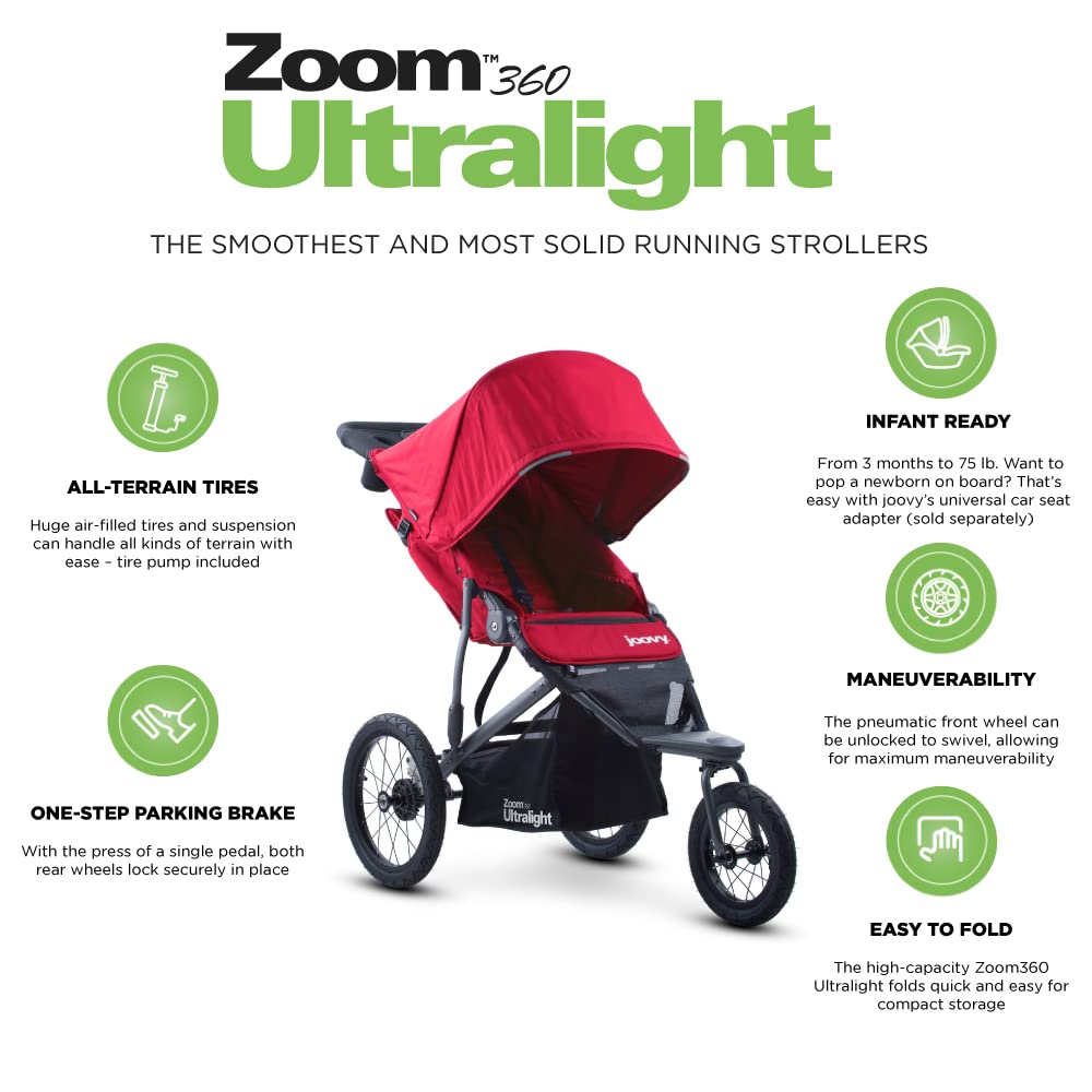 Zoom 360 Ultralight Lightweight Performance Jogging Single Stroller