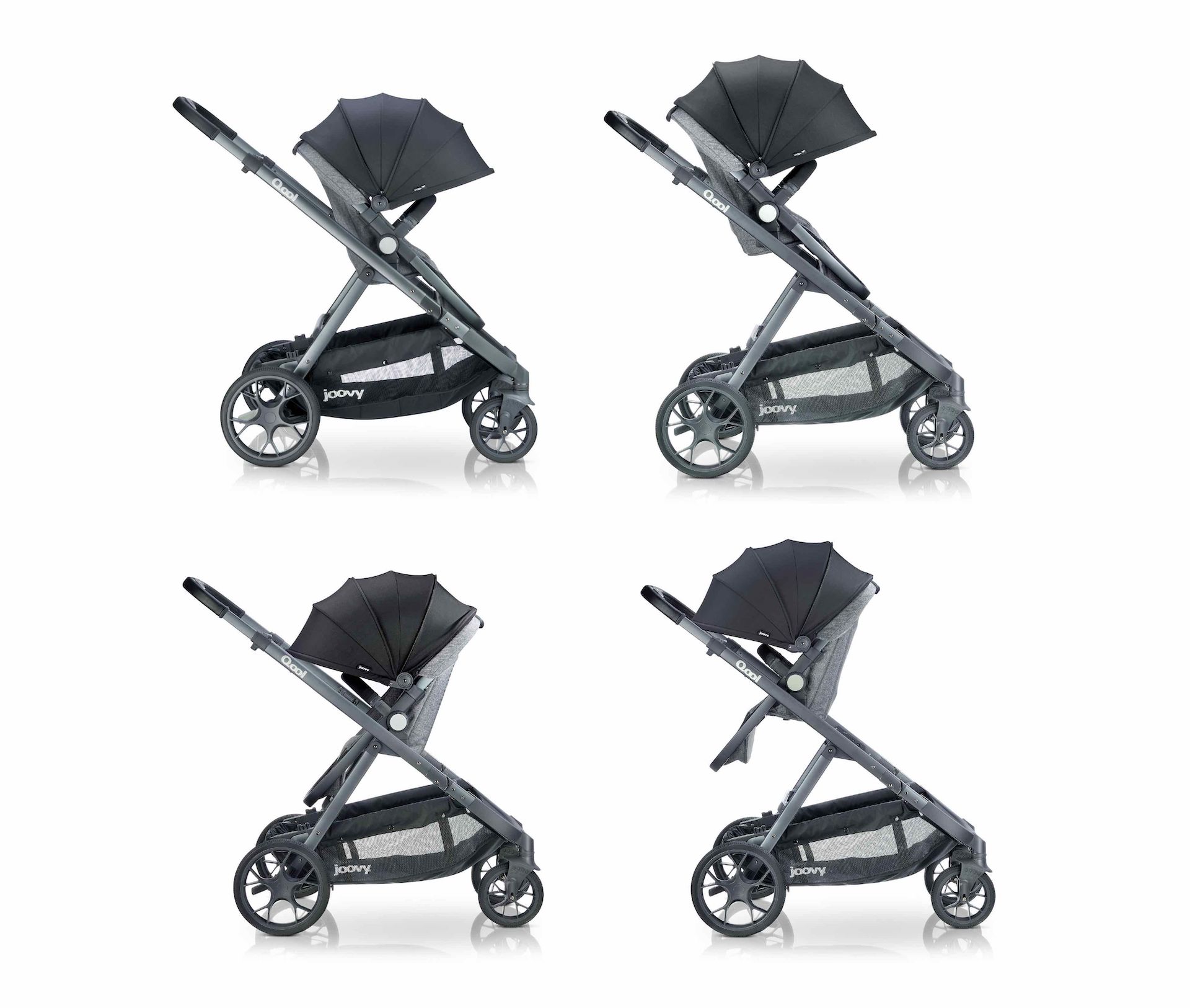 Qool Customizable Single Stroller - Black Melange